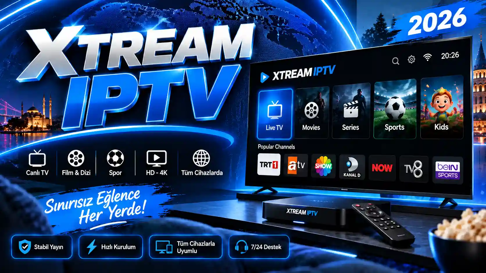 Xtream IPTV sunucu adresi kullanıcı adı ve şifreyle giriş rehberi görseli